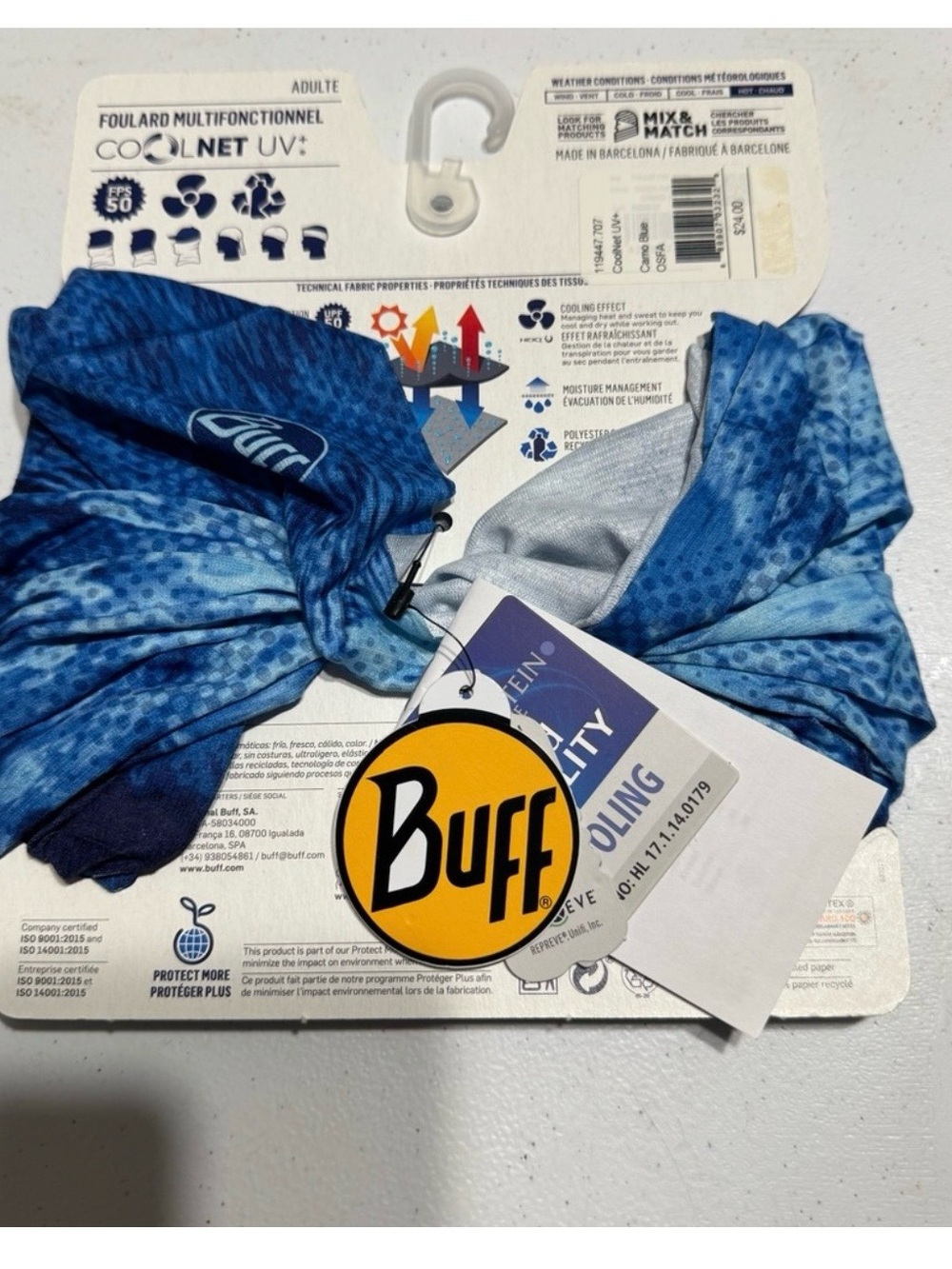 Buff Blue Multifunctional Cooling Headwear - Picture 2 of 2